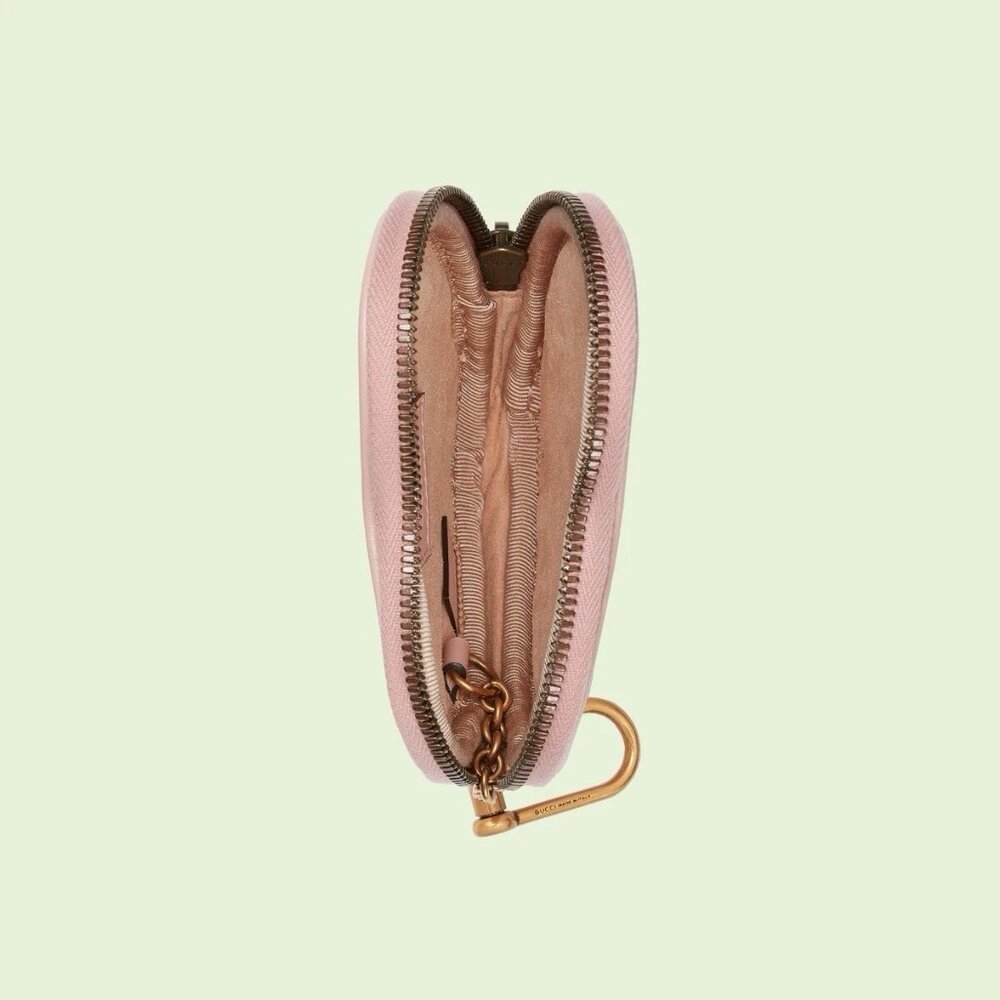 NEW GUCCI GG Marmont Heart-shaped Coin Purse Wallet Pink - Picture 4 of 10